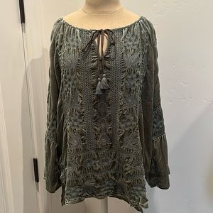 Johnny Was Velvet Long Sleeve Shirt